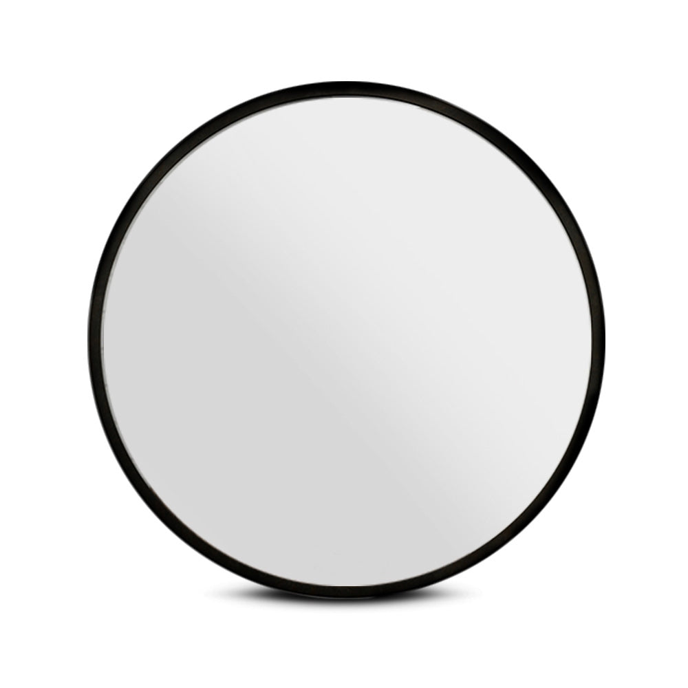 Embellir 2 Wall Mirror Makeup 60cm Home Decor Framed Mirrors Bathroom Round Black MM-E-WALL-ROU-BK-60-X2