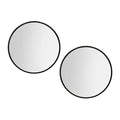 Embellir 2 Wall Mirror Makeup 70cm Home Decor Framed Mirrors Bathroom Round Black MM-E-WALL-ROU-BK-70-X2