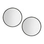 Embellir 2 Wall Mirror Makeup 70cm Home Decor Framed Mirrors Bathroom Round Black MM-E-WALL-ROU-BK-70-X2