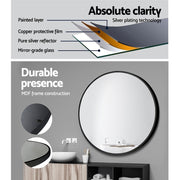 Embellir 2 Wall Mirror Makeup 70cm Home Decor Framed Mirrors Bathroom Round Black MM-E-WALL-ROU-BK-70-X2