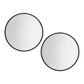 Embellir 2 Wall Mirror Makeup 80cm Home Decor Framed Mirrors Bathroom Round Black MM-E-WALL-ROU-BK-80-X2