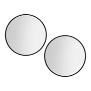 Embellir 2 Wall Mirror Makeup 80cm Home Decor Framed Mirrors Bathroom Round Black MM-E-WALL-ROU-BK-80-X2