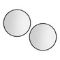 Embellir 2 Wall Mirror Makeup 80cm Home Decor Framed Mirrors Bathroom Round Black MM-E-WALL-ROU-BK-80-X2