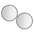 Embellir 2 Wall Mirror Makeup 90cm Home Decor Framed Mirrors Bathroom Round Black MM-E-WALL-ROU-BK-90-X2