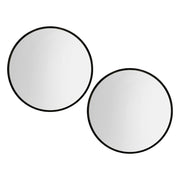 Embellir 2 Wall Mirror Makeup 90cm Home Decor Framed Mirrors Bathroom Round Black MM-E-WALL-ROU-BK-90-X2