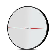 Embellir 2 Wall Mirror Makeup 90cm Home Decor Framed Mirrors Bathroom Round Black MM-E-WALL-ROU-BK-90-X2