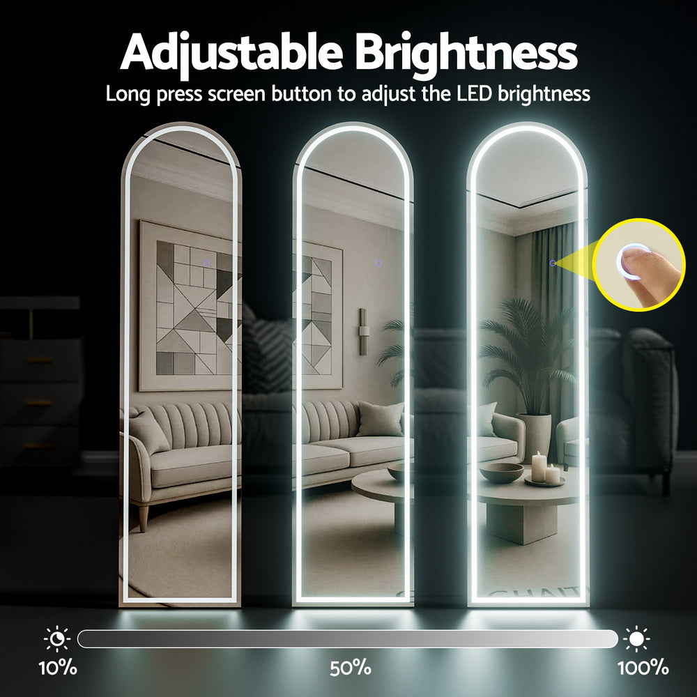 Embellir LED Full Length Mirror Floor Dressing Mirror 160cm MM-E-WALL-ROU-LED-160
