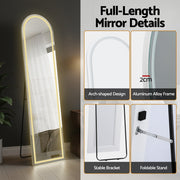Embellir LED Full Length Mirror Floor Dressing Mirror 160cm MM-E-WALL-ROU-LED-160