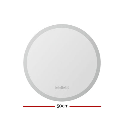 Embellir Bluetooth LED Wall Mirror With Light 50CM Bathroom Decor Round Mirrors MM-E-WALL-ROU-LED-50-BT