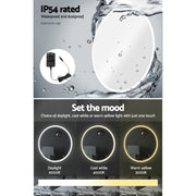 Embellir 2 Wall Mirror 80cm with Led light Makeup Home Decor Bathroom Round Vanity MM-E-WALL-ROU-LED-80-X2