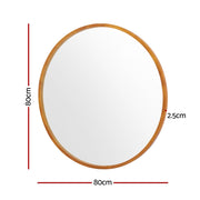Embellir Wall Mirror Wooden Makeup 80cm MM-E-WALL-ROU-WOOD-80