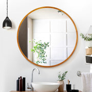 Embellir Wall Mirror Wooden Makeup 80cm MM-E-WALL-ROU-WOOD-80