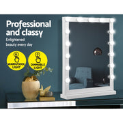 Embellir Makeup Mirror 43x61cm Hollywood Vanity with LED Light Tabletop White MM-FRAME-4361-WH
