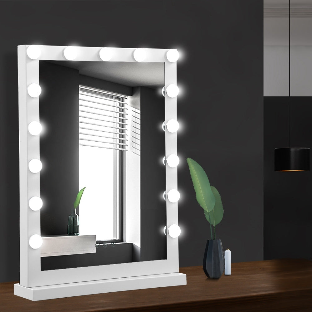 Embellir Makeup Mirror 43x61cm Hollywood Vanity with LED Light Tabletop White MM-FRAME-4361-WH