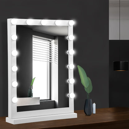 Embellir Makeup Mirror 43x61cm Hollywood Vanity with LED Light Tabletop White MM-FRAME-4361-WH