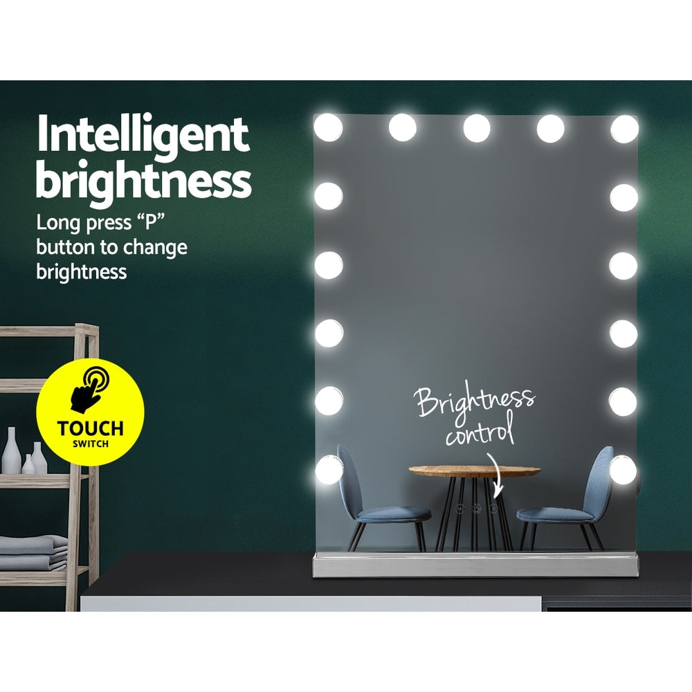 Embellir Makeup Mirror 43x61cm Hollywood Vanity with LED Light Tabletop Wall MM-FRAMELS-4361-GS