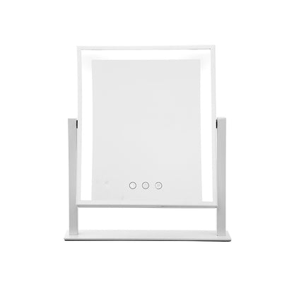 Embellir Makeup Mirror 25x30cm Hollywood Vanity with LED Light Rotation White MM-STAND-2530LED-WH