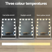 Embellir Makeup Mirror 40x50cm Hollywood Vanity with LED Light Rotation Tabletop MM-STAND-4050-WH