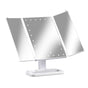 Embellir Makeup Mirror with 24 LED light Tri-fold Dimmable Tabletop Storage MM-TRI-WH-1X