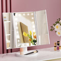 Embellir Tri-fold Makeup Mirror 1X2X3X Magnifying with LED Light Travel Portable MM-TRI-WH-1X2X3X
