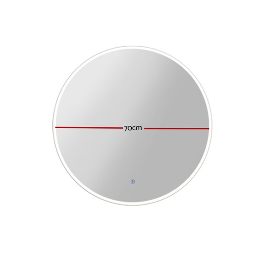 Embellir Wall Mirror 70cm with Led light Makeup Home Decor Bathroom Round Vanity MM-WALL-ROU-LED-70