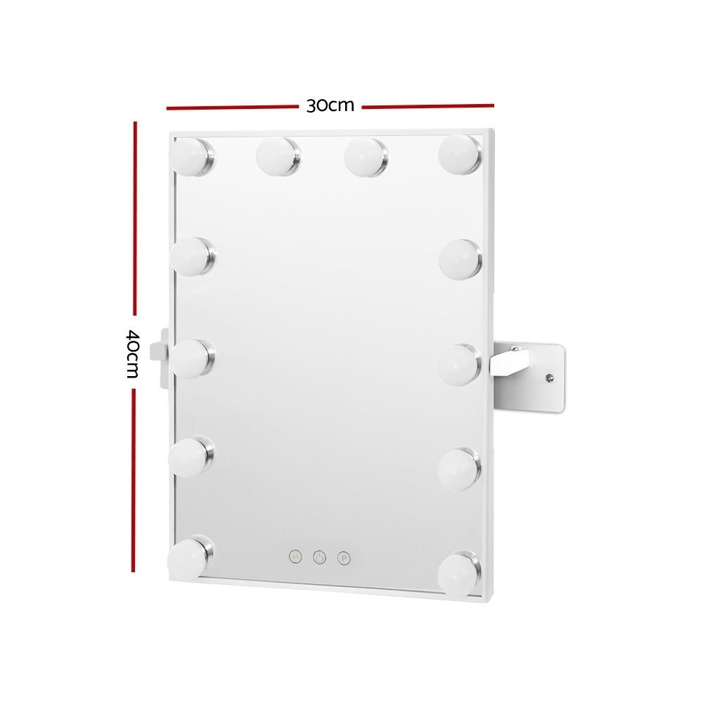 Embellir Hollywood Wall mirror Makeup Mirror With Light Vanity 12 LED Bulbs MM-WMOUNT-3040-WH