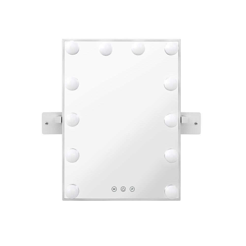 Embellir Hollywood Wall mirror Makeup Mirror With Light Vanity 12 LED Bulbs MM-WMOUNT-3040-WH