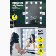 Embellir Hollywood Wall mirror Makeup Mirror With Light Vanity 12 LED Bulbs MM-WMOUNT-3040-WH