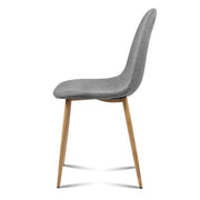 Artiss Dining Chairs Set of 4 Linen Curved Slope Grey MO-DIN-01-LI-GYX4