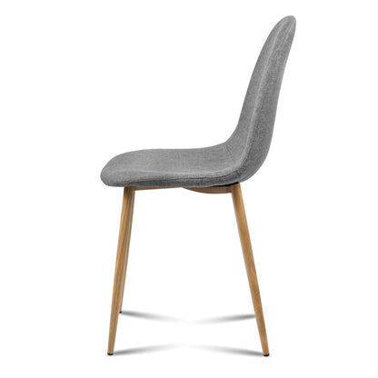 Artiss Dining Chairs Set of 4 Linen Curved Slope Grey MO-DIN-01-LI-GYX4