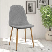 Artiss Dining Chairs Set of 4 Linen Curved Slope Grey MO-DIN-01-LI-GYX4