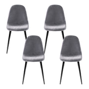 Artiss Dining Chairs Set of 4 Velvet Curved Slope Grey MO-DIN-01-VEL-GYX4