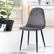 Artiss Dining Chairs Set of 4 Velvet Curved Slope Grey MO-DIN-01-VEL-GYX4