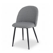 Artiss Dining Chairs Set of 2 Linen Solid Curved Houndstooth MO-DIN-02-LI-HSX2