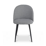 Artiss Dining Chairs Set of 2 Linen Solid Curved Houndstooth MO-DIN-02-LI-HSX2