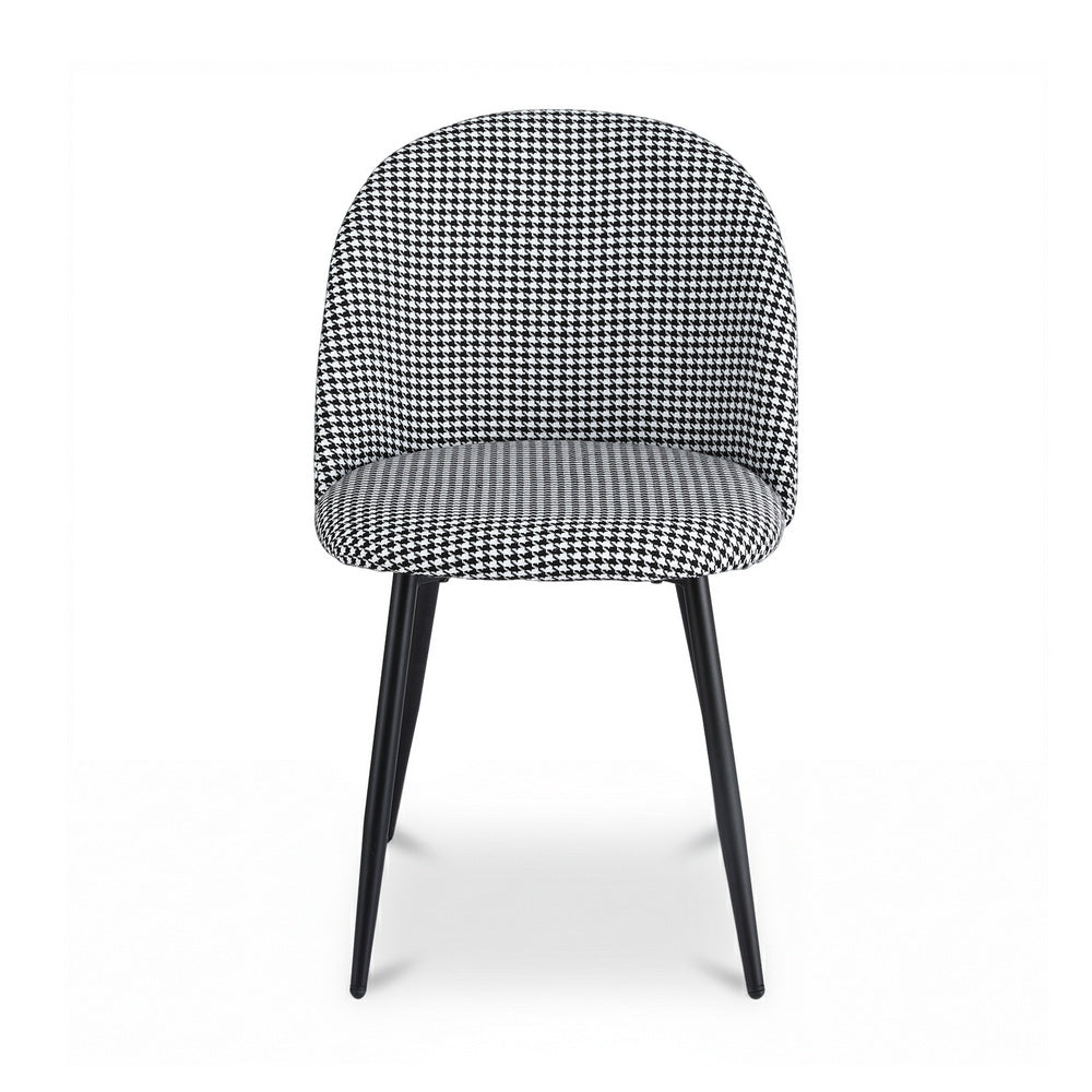 Artiss Dining Chairs Set of 2 Linen Solid Curved Houndstooth MO-DIN-02-LI-HSX2