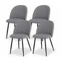 Artiss Dining Chairs Set of 4 Linen Solid Curved Houndstooth MO-DIN-02-LI-HSX4
