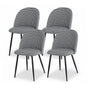 Artiss Dining Chairs Set of 4 Linen Solid Curved Houndstooth MO-DIN-02-LI-HSX4