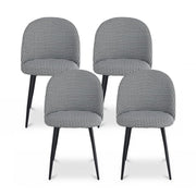 Artiss Dining Chairs Set of 4 Linen Solid Curved Houndstooth MO-DIN-02-LI-HSX4