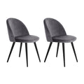 Artiss Dining Chairs Set of 2 Velvet Solid Curved Dark Grey MO-DIN-02-VEL-BKX2
