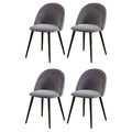 Artiss Dining Chairs Set of 4 Velvet Solid Curved Dark Grey MO-DIN-02-VEL-BKX4