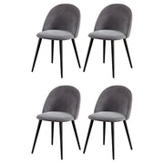 Artiss Dining Chairs Set of 4 Velvet Solid Curved Dark Grey MO-DIN-02-VEL-BKX4