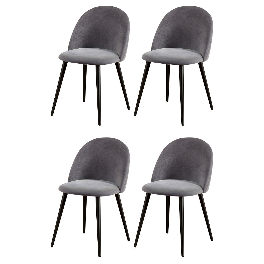 Artiss Dining Chairs Set of 4 Velvet Solid Curved Dark Grey MO-DIN-02-VEL-BKX4