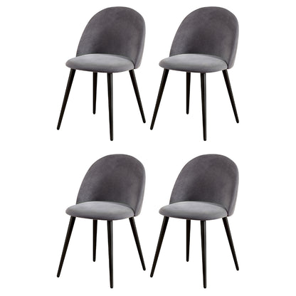 Artiss Dining Chairs Set of 4 Velvet Solid Curved Dark Grey MO-DIN-02-VEL-BKX4