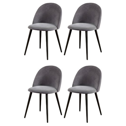 Artiss Dining Chairs Set of 4 Velvet Solid Curved Dark Grey MO-DIN-02-VEL-BKX4