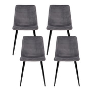 Artiss Dining Chairs Set of 4 Velvet Horizontal Slope Grey MO-DIN-03-VEL-GYX4