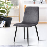 Artiss Dining Chairs Set of 4 Velvet Horizontal Slope Grey MO-DIN-03-VEL-GYX4