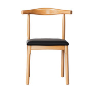 Artiss 2x Dining Chairs Rubber Wood Leather Seat Black MO-DIN-B-02-PU-BKX2