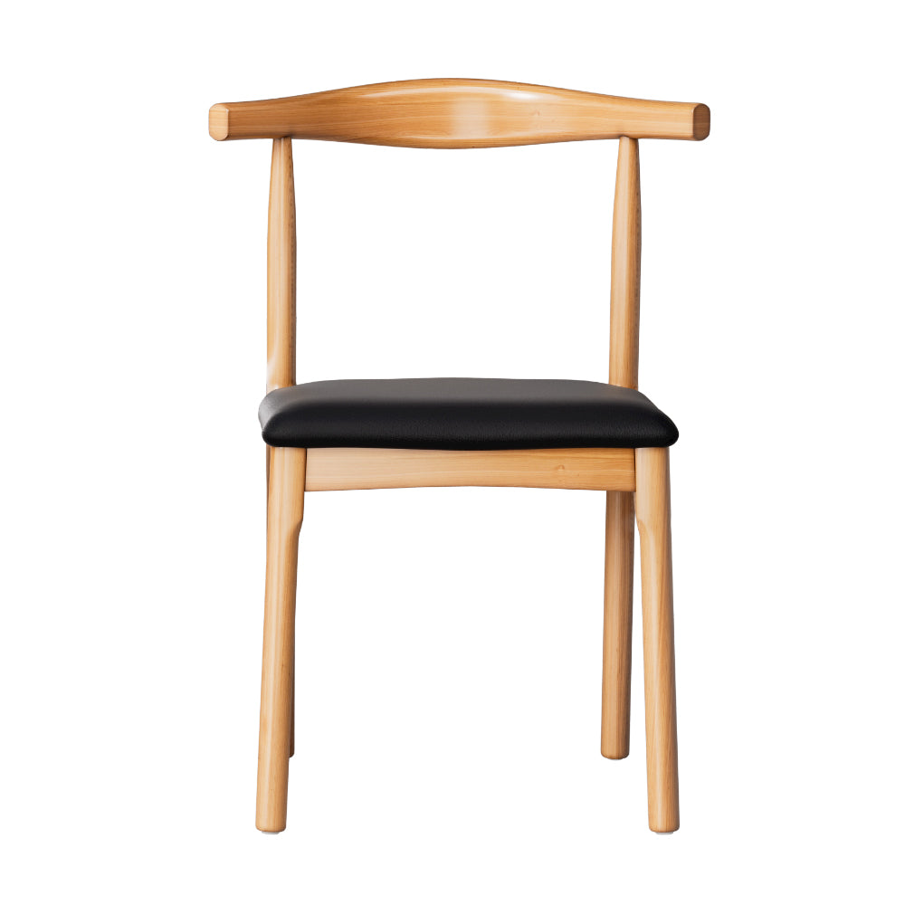 Artiss 2x Dining Chairs Rubber Wood Leather Seat Black MO-DIN-B-02-PU-BKX2