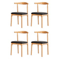 Artiss 4x Dining Chairs Rubber Wood Leather Seat Black MO-DIN-B-02-PU-BKX4